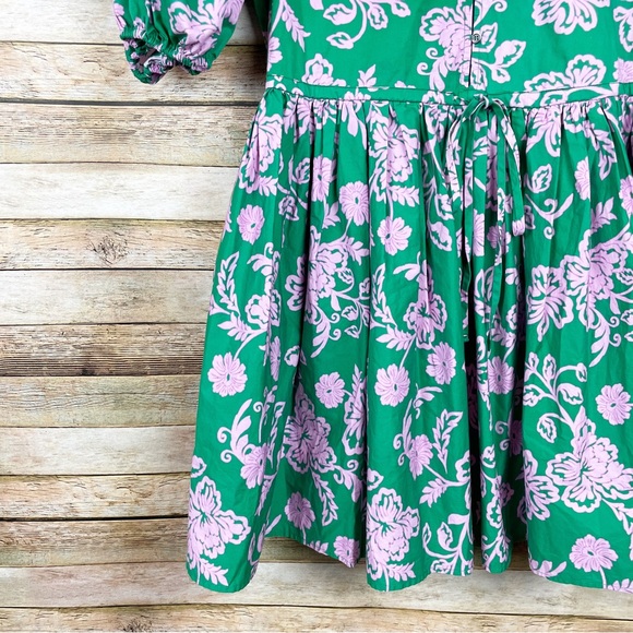 Xirena Caprisyn Green Aurie Puff Sleeve Mini Dress Size Large - Picture 2 of 8